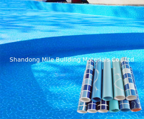 PVC material environment waterproofing membrane , different colors and patterns for swimming pool liner