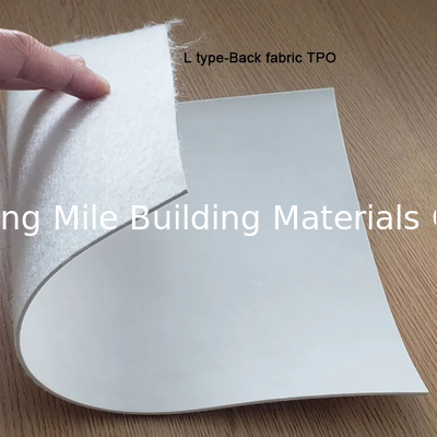 Non-woven fabric backing with fiberglass reinforced sky blue TPO waterproofing membra