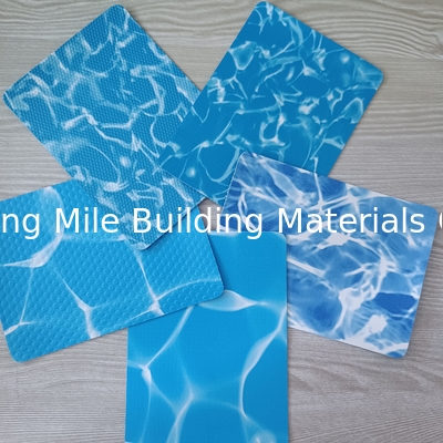 Reinforced with fabric Anti-Microorganisms polyvinyl chloride Blue Mosaic pvc swimming pool liner