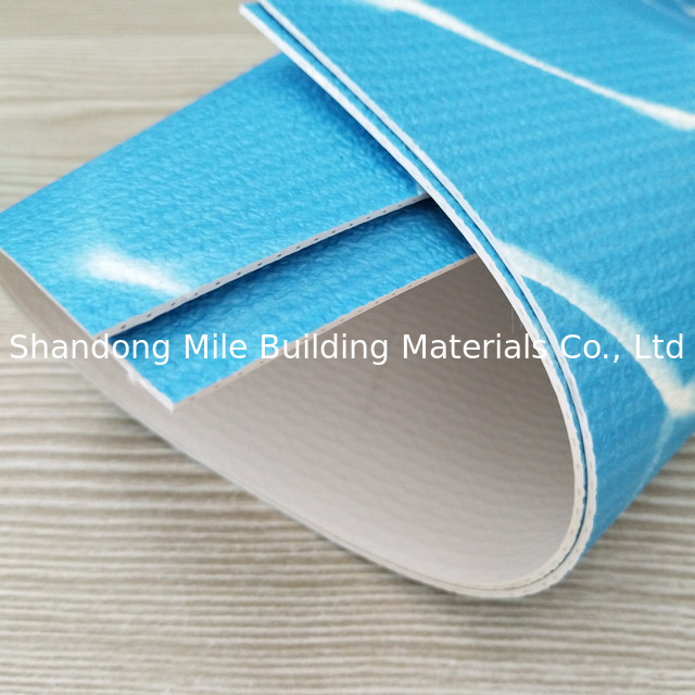 PVC material environment waterproofing membrane , different colors and patterns for swimming pool liner